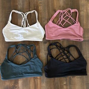 Bundle of 4 lululemon sports bras. All size 4. All with no cups